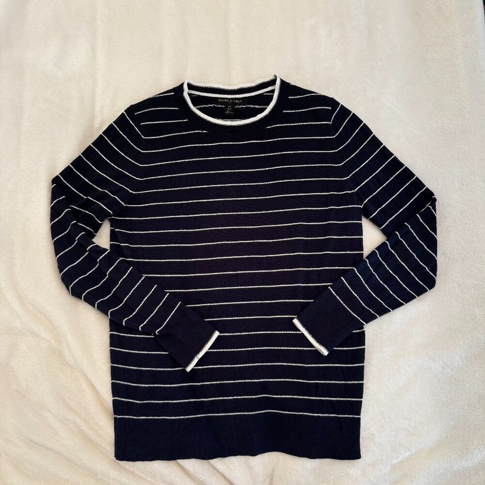 Banana Republic blue and white stripe sweater, size petite S